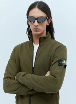 Men Stone Island Sweatshirts^Compass Patch Zip-Up Sweatshirt