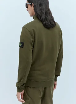 Men Stone Island Sweatshirts^Compass Patch Zip-Up Sweatshirt