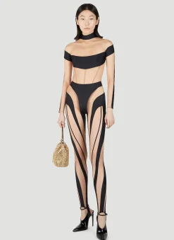 Contrast Cut Out Panel Leggings>Mugler Hot