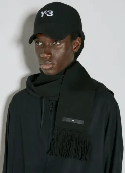 Men Y-3 Hats^Contrast Logo Baseball Cap With Scarf