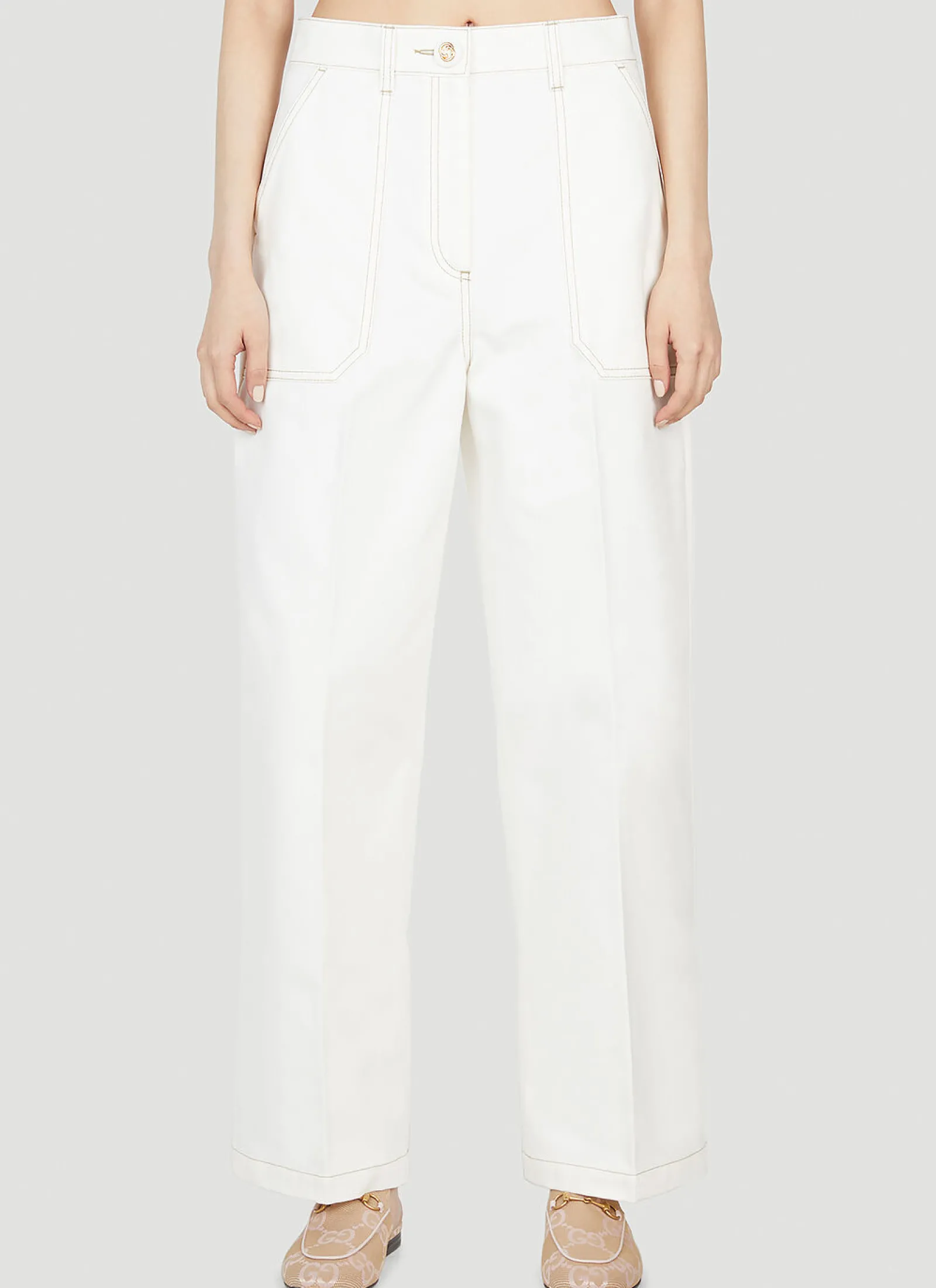 Contrast Topstitching Workwear Jeans>Gucci Outlet