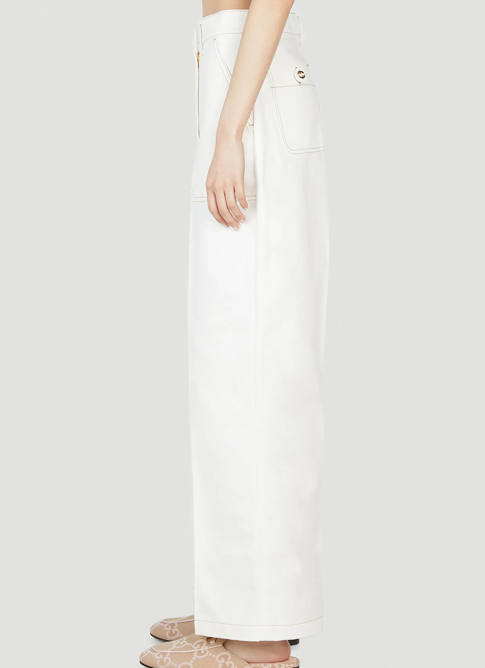 Contrast Topstitching Workwear Jeans>Gucci Outlet