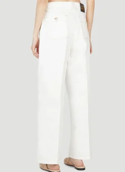 Contrast Topstitching Workwear Jeans><noscript><img width=