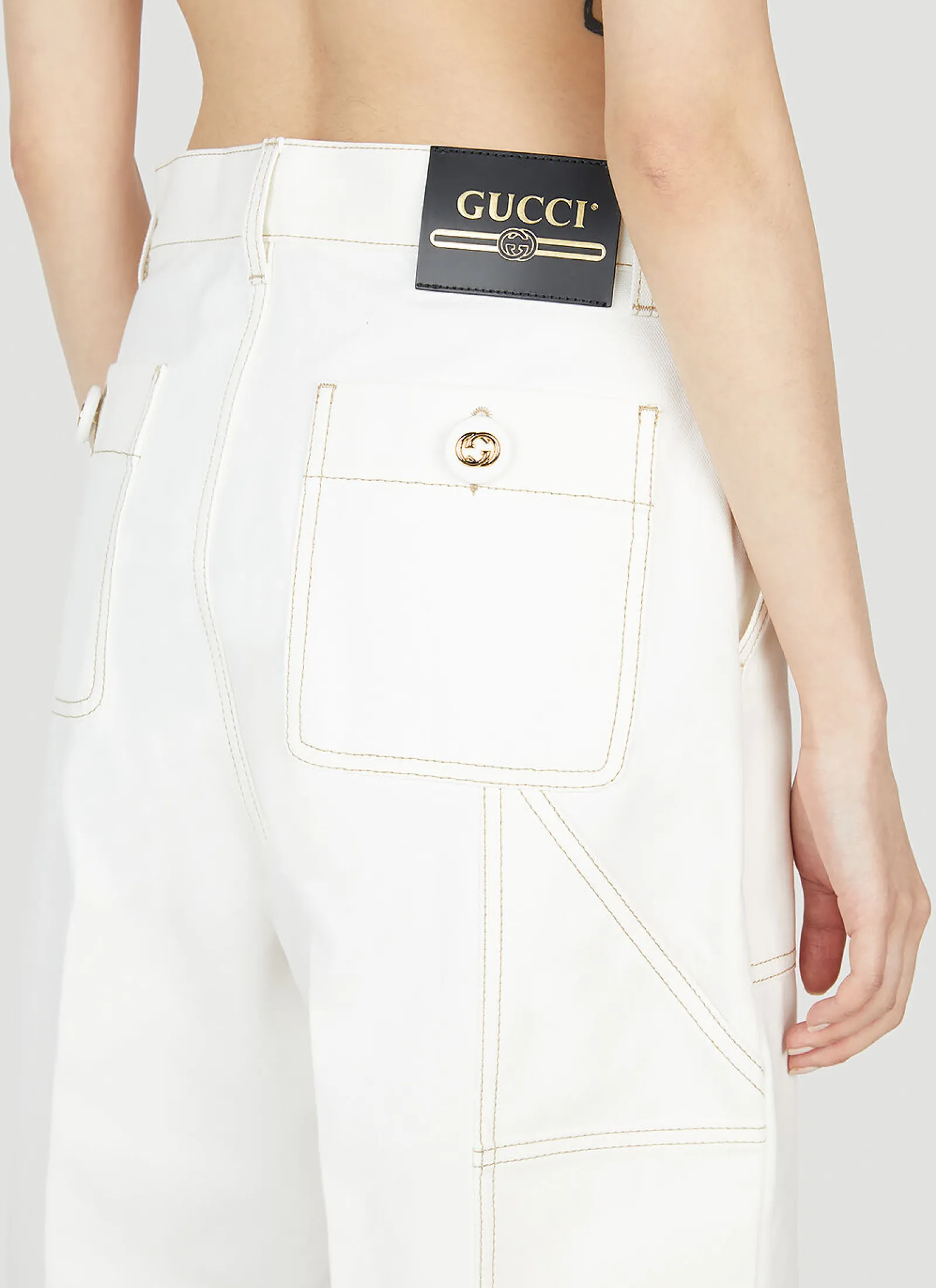 Contrast Topstitching Workwear Jeans>Gucci Outlet