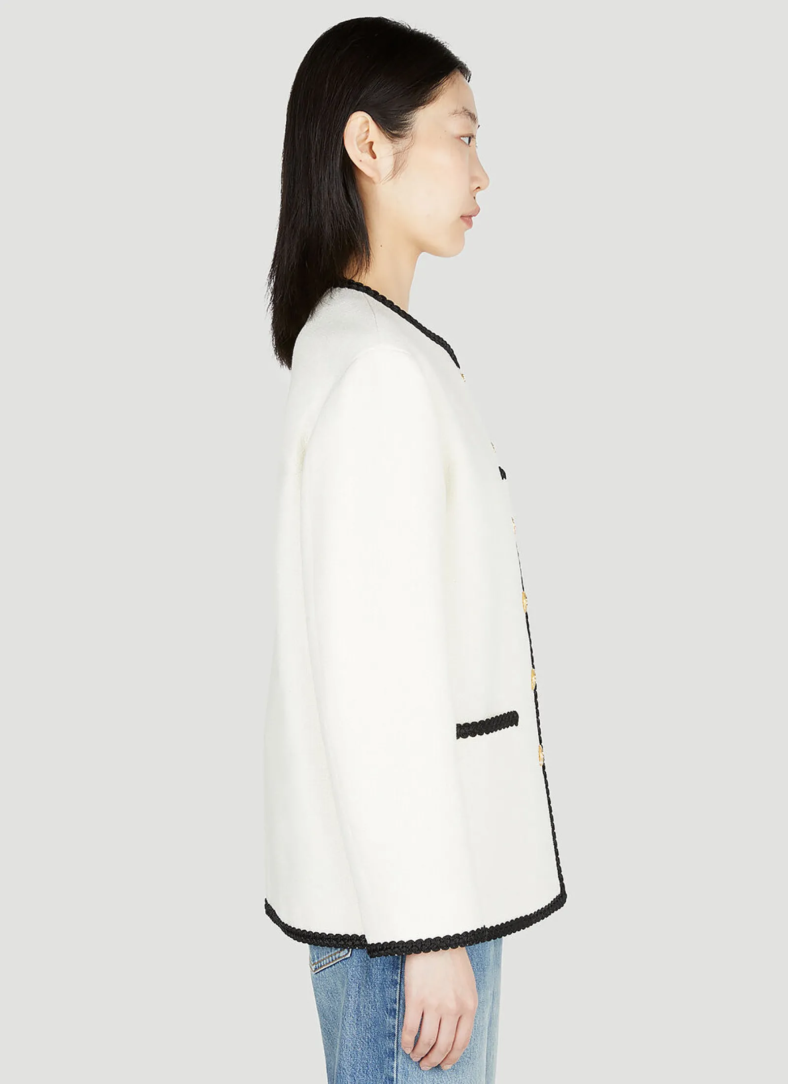 Contrast Trim Jacket>Gucci