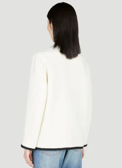 Contrast Trim Jacket><noscript><img width=