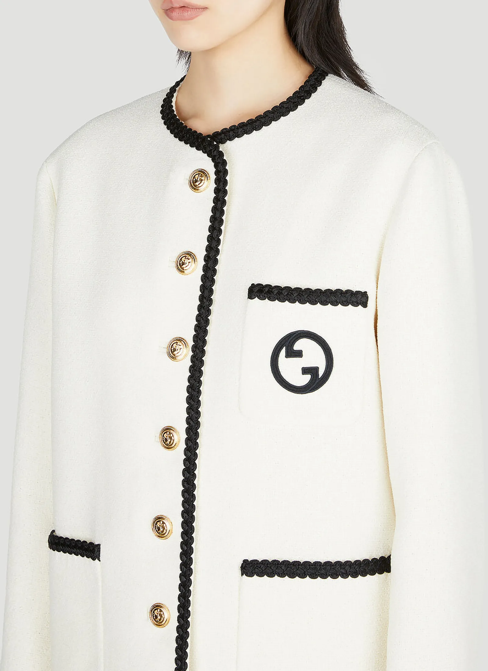 Contrast Trim Jacket>Gucci