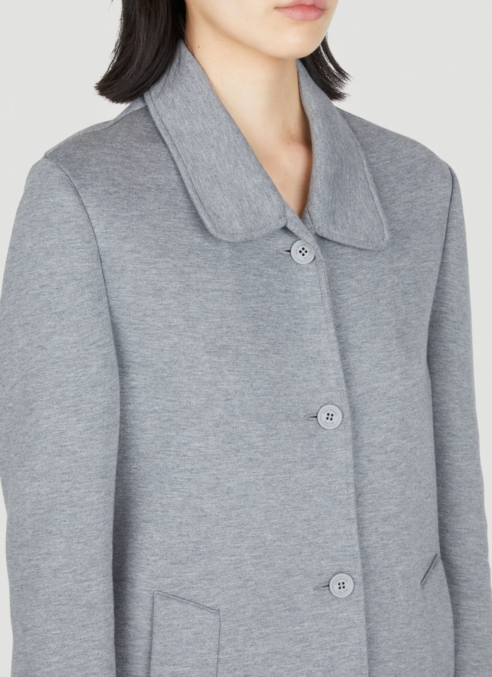 Cotton-Jersey Pea Coat>Thom Browne Sale