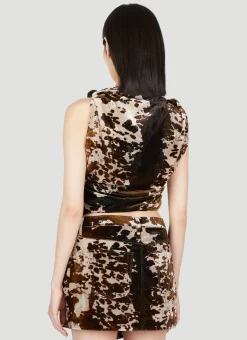 Cowl-Neck Velvet Cow Print Top></noscript>Acne Studios Clearance