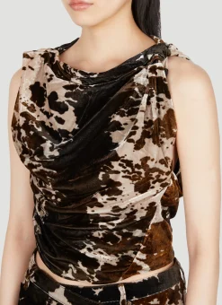 Cowl-Neck Velvet Cow Print Top></noscript>Acne Studios Clearance