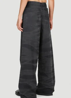 Men MM6 Maison Margiela Jeans^Crease Effect Wide Leg Jeans