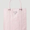 Crinkled Leather Tote Bag>Prada Discount
