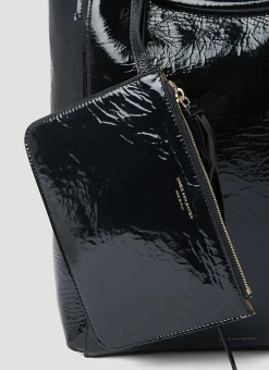 Crinkled Leather Tote Bag><noscript><img width=