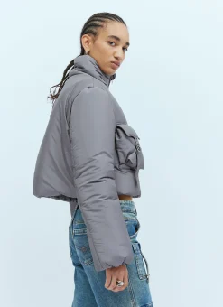 Cropped Cargo Down Jacket></noscript>Blumarine New