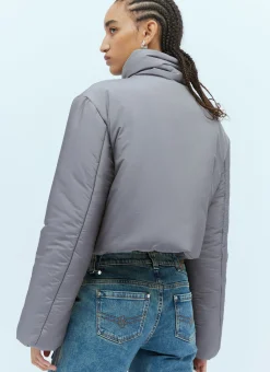 Cropped Cargo Down Jacket></noscript>Blumarine New