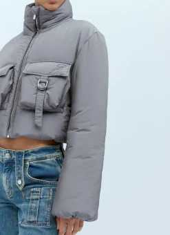 Cropped Cargo Down Jacket></noscript>Blumarine New