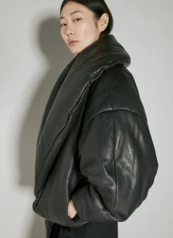 Cropped Leather Padded Jacket>Saint Laurent Outlet