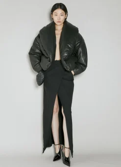 Cropped Leather Padded Jacket>Saint Laurent Outlet