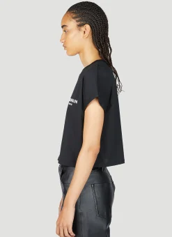Cropped Logo Print T-Shirt></noscript>Balmain Discount