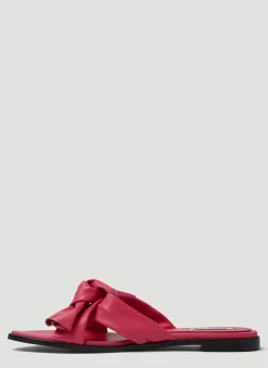 Cross Knotted Flat Sandals><noscript><img width=