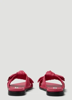 Cross Knotted Flat Sandals><noscript><img width=