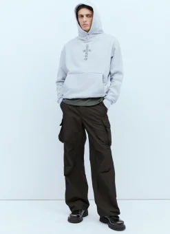 Men ICE & TECHNO Sweatshirts^Cross Logo Print Hooded Sweatshirt