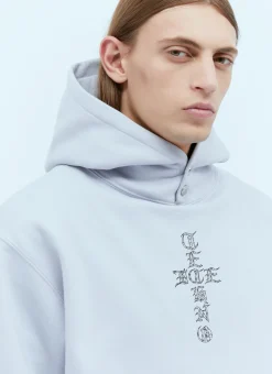 Men ICE & TECHNO Sweatshirts^Cross Logo Print Hooded Sweatshirt