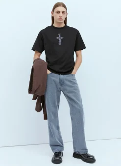 Men ICE & TECHNO T-Shirts^Cross Logo Print T-Shirt