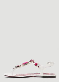 Crystal Embellished Majolica Sandals><noscript><img width=