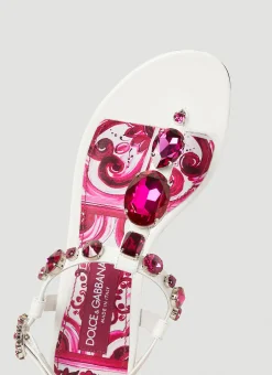 Crystal Embellished Majolica Sandals><noscript><img width=