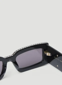 Men Gucci Sunglasses^Crystal Embellished Rectangular Sunglasses