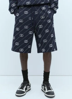 Men Gucci Shorts^Crystal Interlocking G Shorts