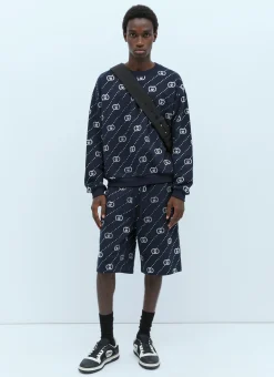 Men Gucci Shorts^Crystal Interlocking G Shorts