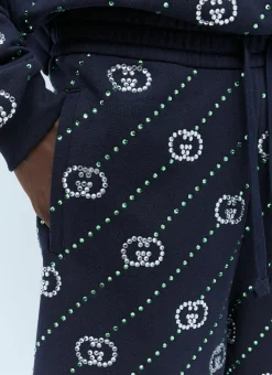 Men Gucci Shorts^Crystal Interlocking G Shorts