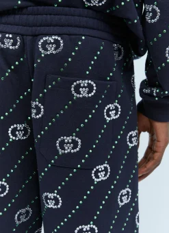 Men Gucci Shorts^Crystal Interlocking G Shorts