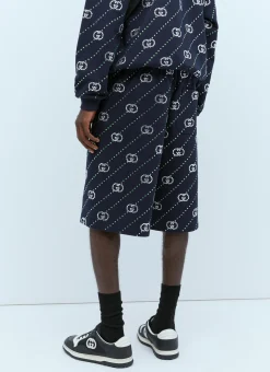 Men Gucci Shorts^Crystal Interlocking G Shorts