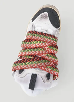 Men Lanvin Sneakers^Curb Leather And Glitter Sneakers