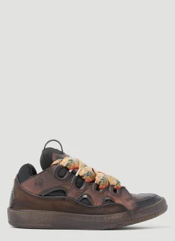 Men Lanvin Sneakers^Curb Leather And Glitter Sneakers