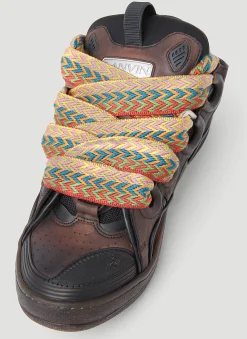 Men Lanvin Sneakers^Curb Leather And Glitter Sneakers