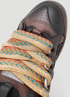 Men Lanvin Sneakers^Curb Leather And Glitter Sneakers