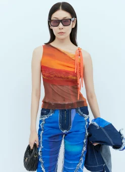 Cut-Out Sleeveless Mesh Top>Paula Canovas del Vas Sale