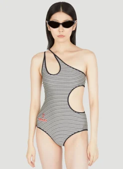 Cut-Out Strip Swimsuit>Gucci