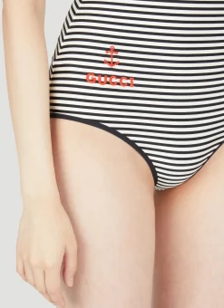 Cut-Out Strip Swimsuit></noscript>Gucci