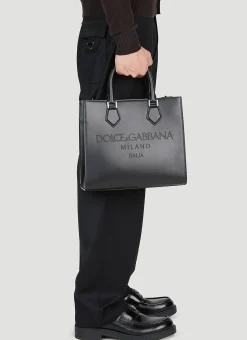 Men Dolce & Gabbana Tote Bags^Debossed Logo Tote Bag