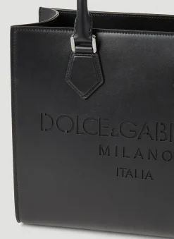 Men Dolce & Gabbana Tote Bags^Debossed Logo Tote Bag