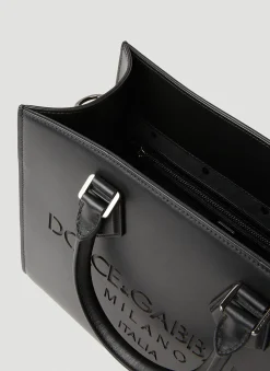 Men Dolce & Gabbana Tote Bags^Debossed Logo Tote Bag