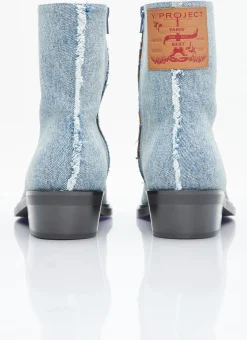 Men Y/Project Boots^Denim Ankle Boots