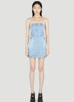 Denim Jacquard Dress>Versace