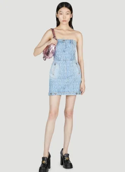 Denim Jacquard Dress>Versace