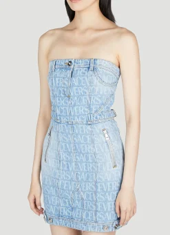 Denim Jacquard Dress></noscript>Versace